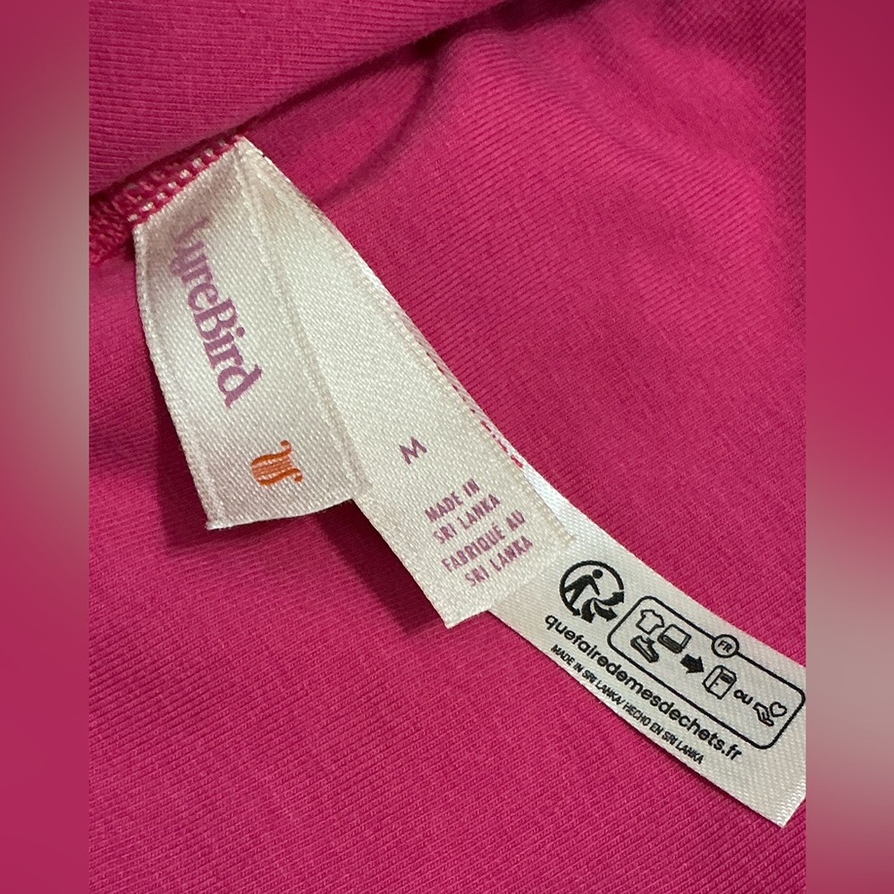 ANTHROPOLOGIE The LyreBird CottonCloud Asymmetric Cutout Bralette M Hot Pink NWT - Picture 5 of 10
